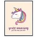 Blessed Posters Unicorn Inspirational Poster Motivational Wall Art Positive Affirmation Decor for Girls Room Gift
