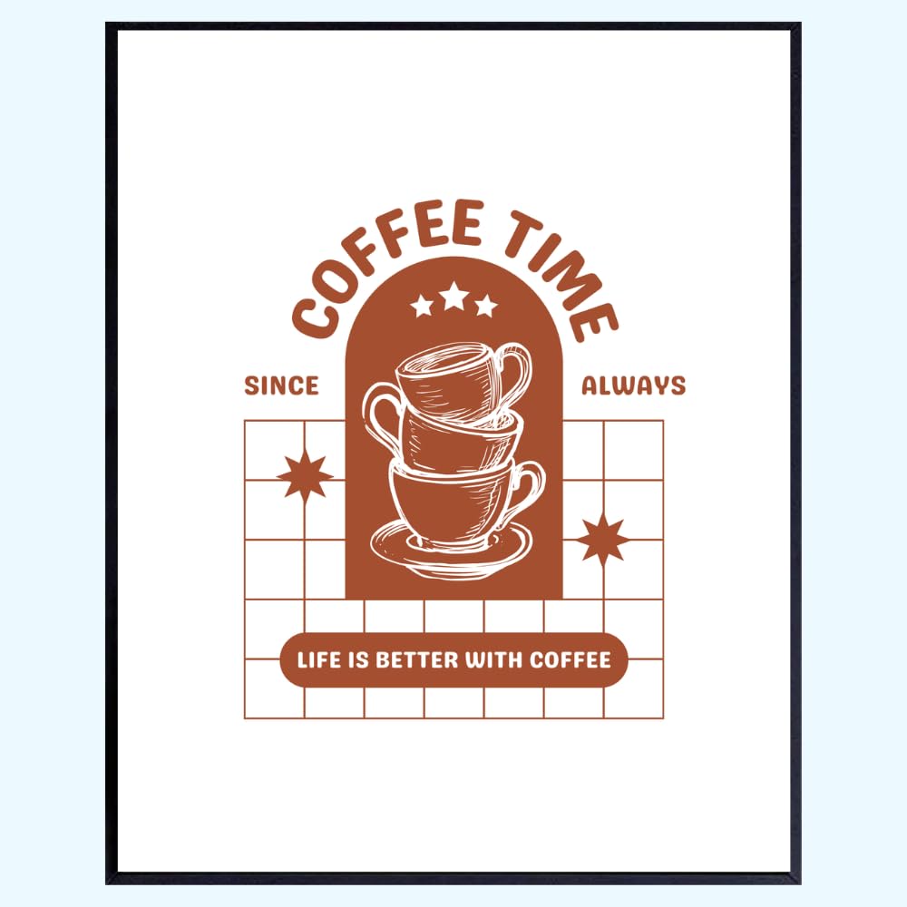 Coffee Time Since Always Coffee Bar Sign – Rustic Coffee Station Decor for Kitchen Wall or Counter – Farmhouse Coffee Wall Art – Coffee Lover Gift