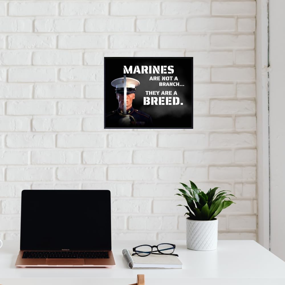 Blessed Marines Are Not a Branch They Are a Breed Poster Marine Corps Wall Art Patriotic American Home Decor Inspirational Room Decoration