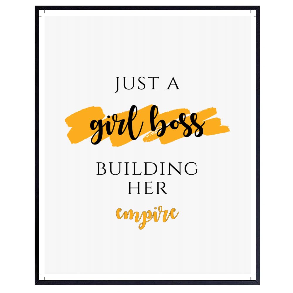 Girl Boss Wall Art Motivational Poster Positive Quote Affirmation Wall Decor Home Office Decoration Gifts for Girls