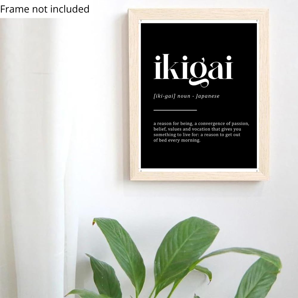 Ikigai Japanese Wall Art Anime Poster Ikigai Meaning Motivational Home Decor Gifts for Anime Fans Japan Lovers