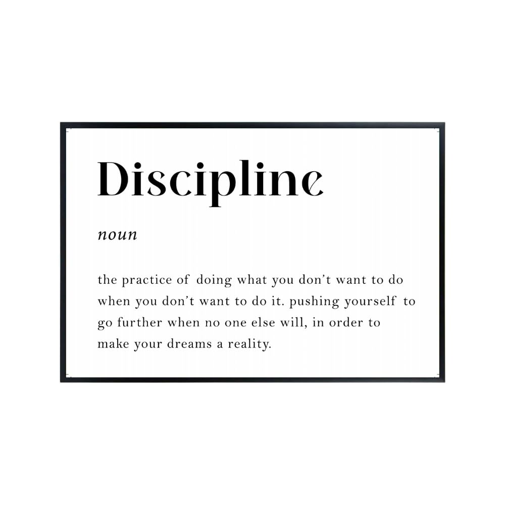 Discipline Definition Wall Art – Motivational Quote Poster – Inspirational Print for Home Gym Office or Workout Room – Gift for Fitness Lovers