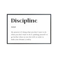 Discipline Definition Wall Art – Motivational Quote Poster – Inspirational Print for Home Gym Office or Workout Room – Gift for Fitness Lovers