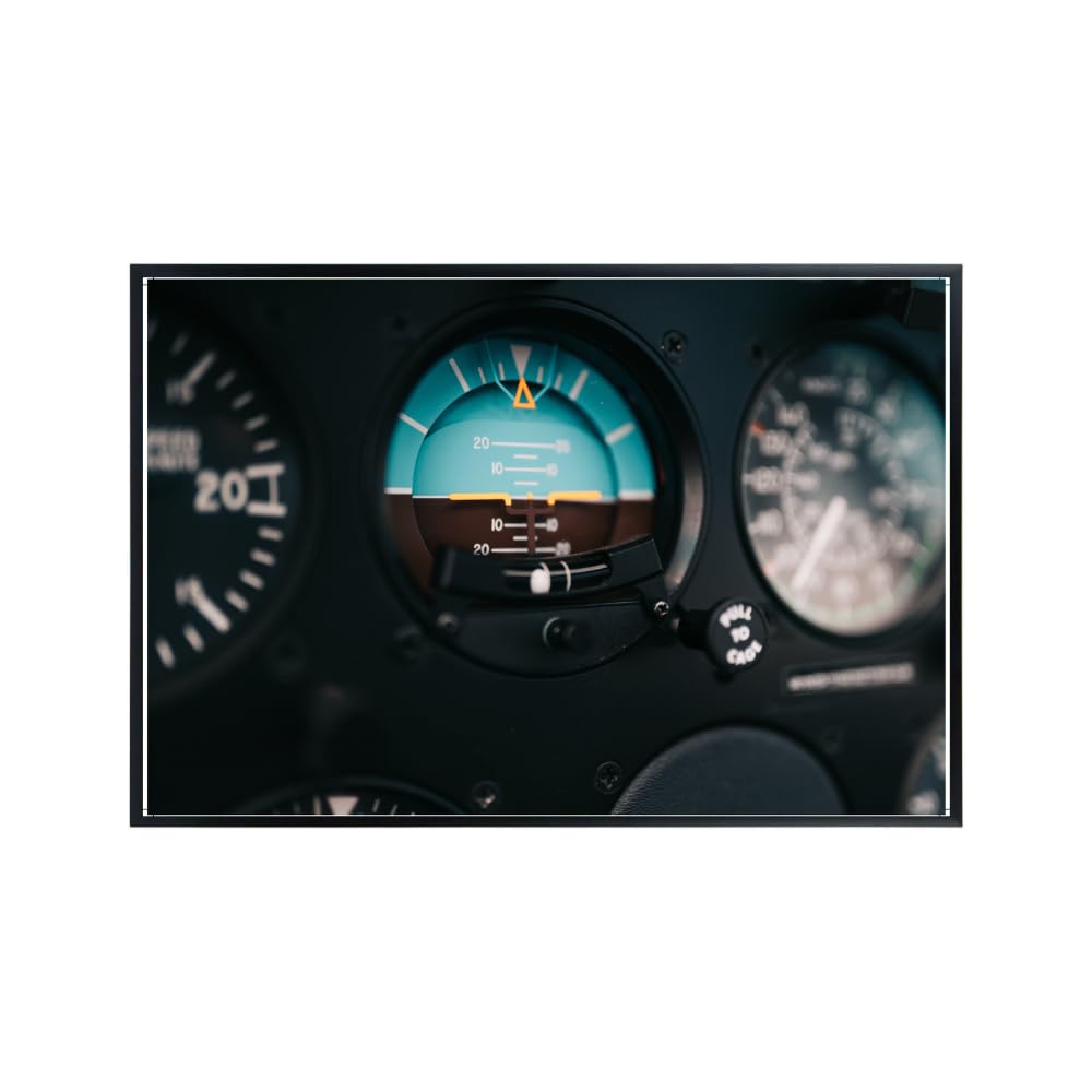 Attitude Indicator Aircraft Cockpit Poster Aviation Wall Art Airplane Print Pilot Gift