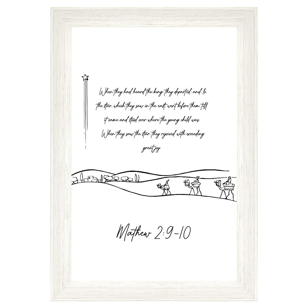 Blessed Posters Christian Wall Art – Matthew 2:9-10 Scripture Print – Inspirational Bible Verse Decor Jesus Gift