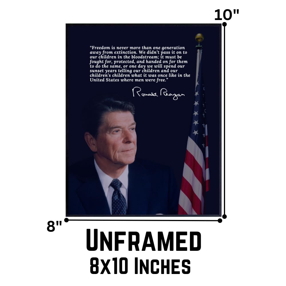 Blessed Ronald Reagan Quote Poster Patriotic Wall Art American Home Decor Inspirational Room Decoration