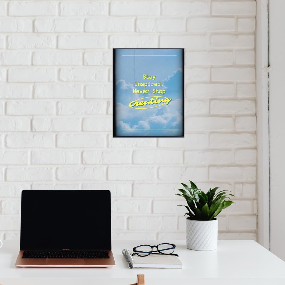 Blessed Posters Never Stop Creating Wall Art – Positive Affirmation Print for Girls Room Bedroom Living Room Office – Motivational Wall Decor Gift for Women