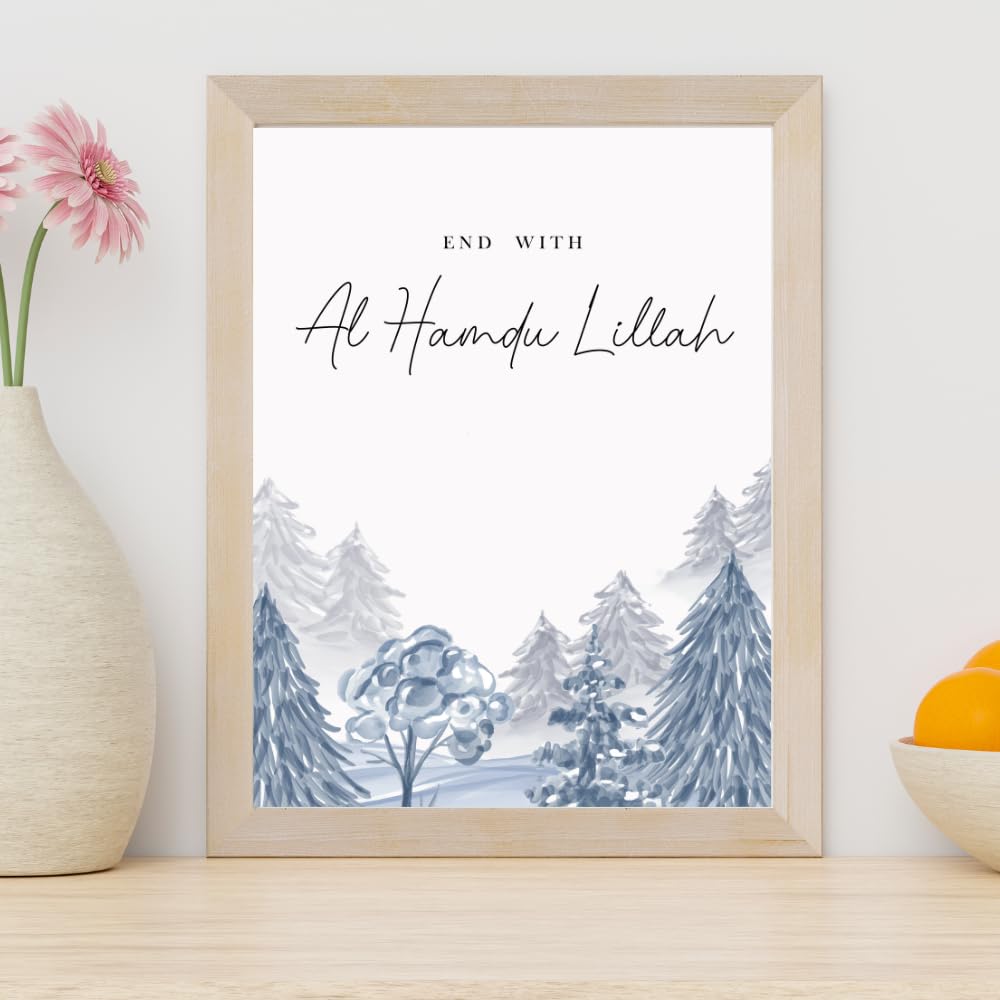 Alhamdulillah Wall Art Poster – Blessed Islamic Calligraphy Print – Muslim Home Decor Painting – Gift for Muslims