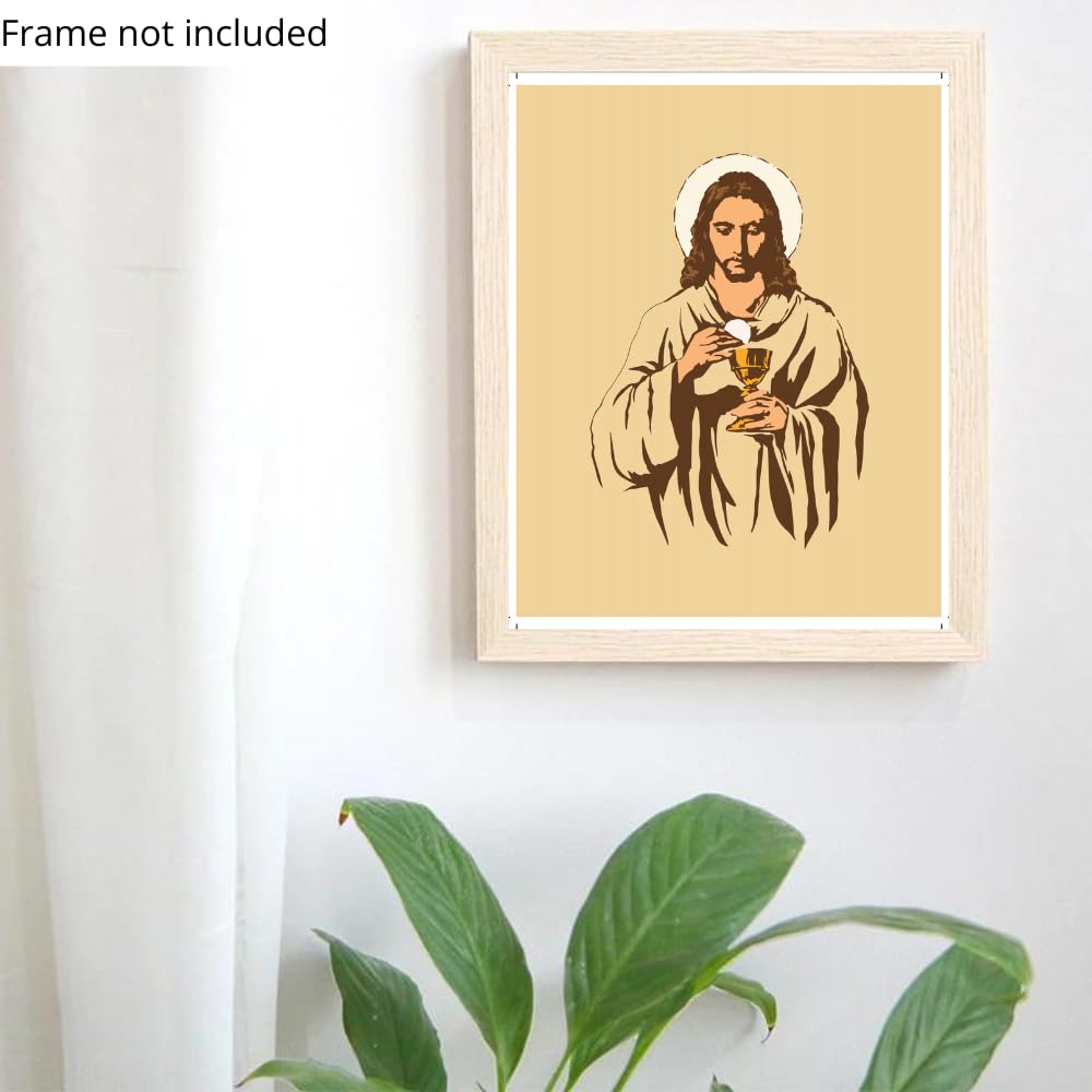 Blessed Posters Jesus Wall Art Modern Christian Artwork Jesus Christ Portrait Religious Home Decor Spiritual Gift