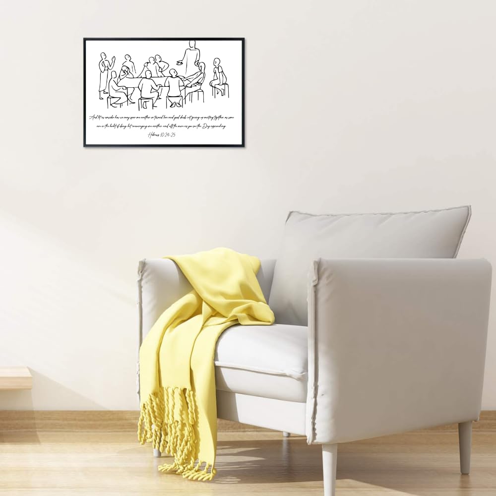 Blessed Posters Christian Wall Art – Hebrews 10:24-25 Scripture Print – Inspirational Bible Verse Decor Gift for Women