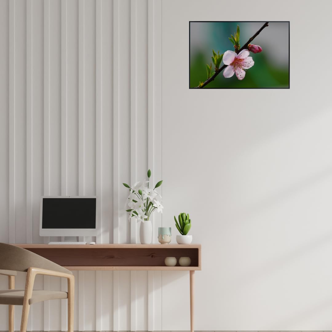 Peach Blossom Wall Art Poster – Botanical Flower Print for Home Decor, Nature-Inspired Floral Artwork for Living Room, Bedroom, or Office – Elegant Botanical Poster