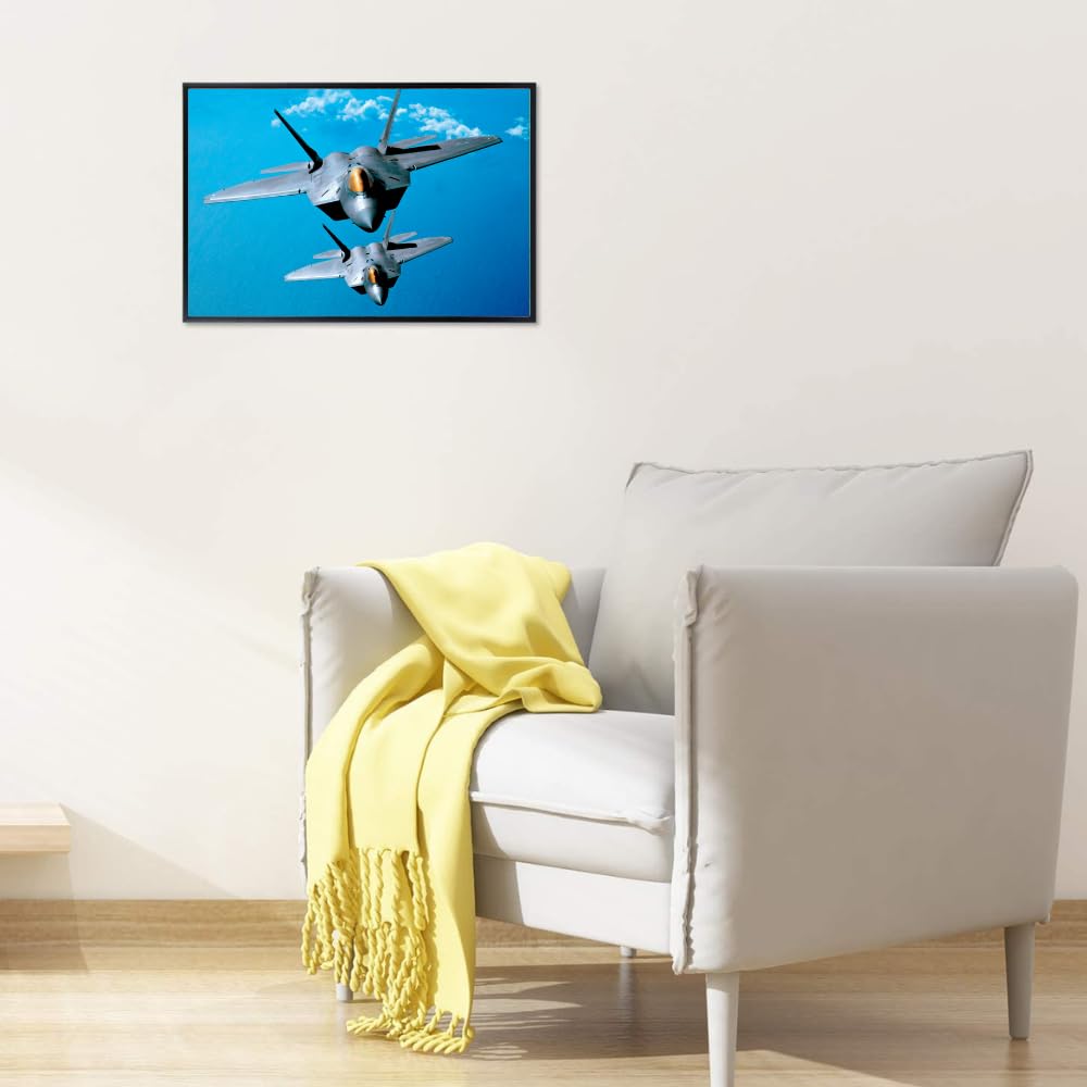 Lockheed Martin F22 Raptor Poster Military Aviation Wall Art Fighter Jet Airplane Print Pilot Gift
