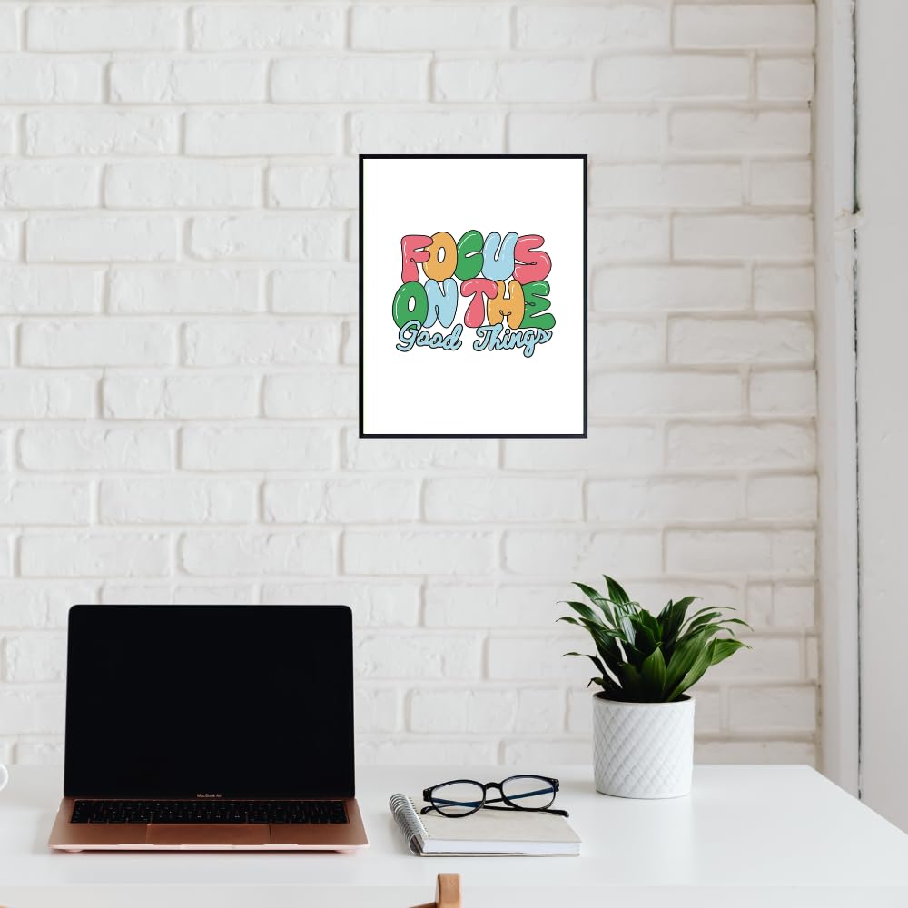 Focus On The Good Things Positive Affirmation Wall Art Motivational Poster Room Decor for Girls Women Bedroom Home