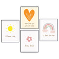 Islamic Wall Art 4-Pack Kids Room Nursery Decor Muslim Gifts for Boys Girls Baby Room Decoration New Parents