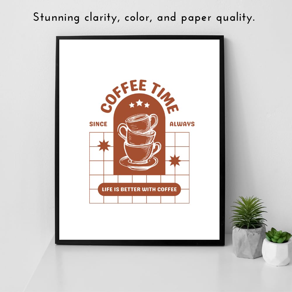 Coffee Time Since Always Coffee Bar Sign – Rustic Coffee Station Decor for Kitchen Wall or Counter – Farmhouse Coffee Wall Art – Coffee Lover Gift