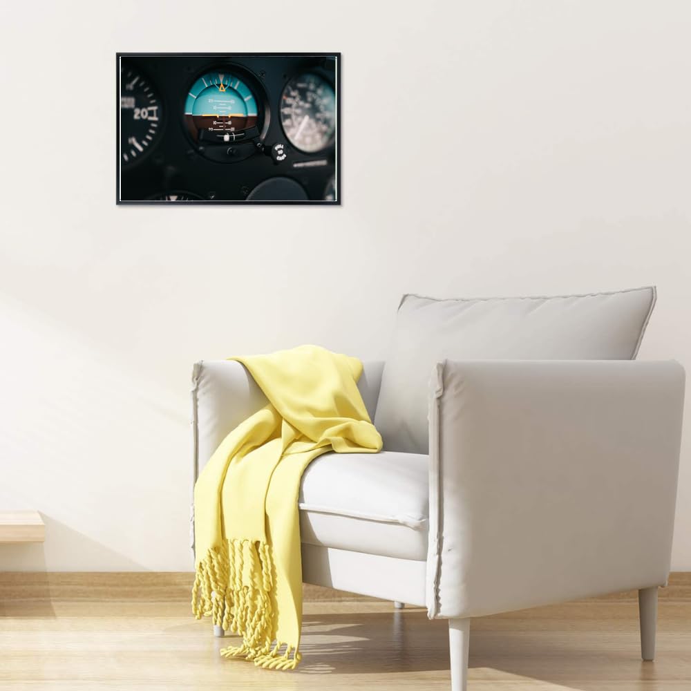 Attitude Indicator Aircraft Cockpit Poster Aviation Wall Art Airplane Print Pilot Gift
