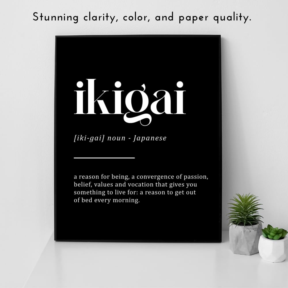 Ikigai Japanese Wall Art Anime Poster Ikigai Meaning Motivational Home Decor Gifts for Anime Fans Japan Lovers