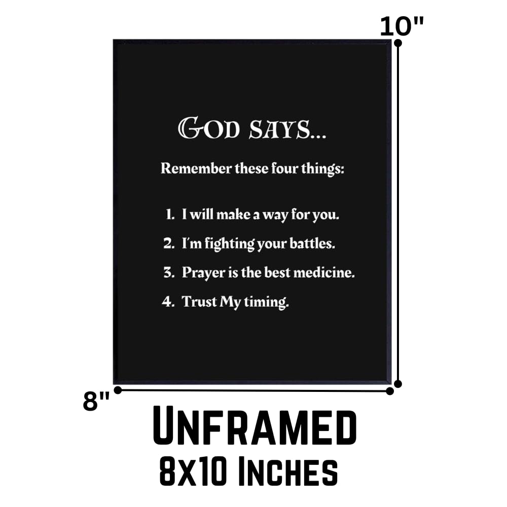 Blessed Posters God Says Wall Art Christian Wall Art Scripture Wall Decor Bible Verse Home Decoration Gift for Women Men