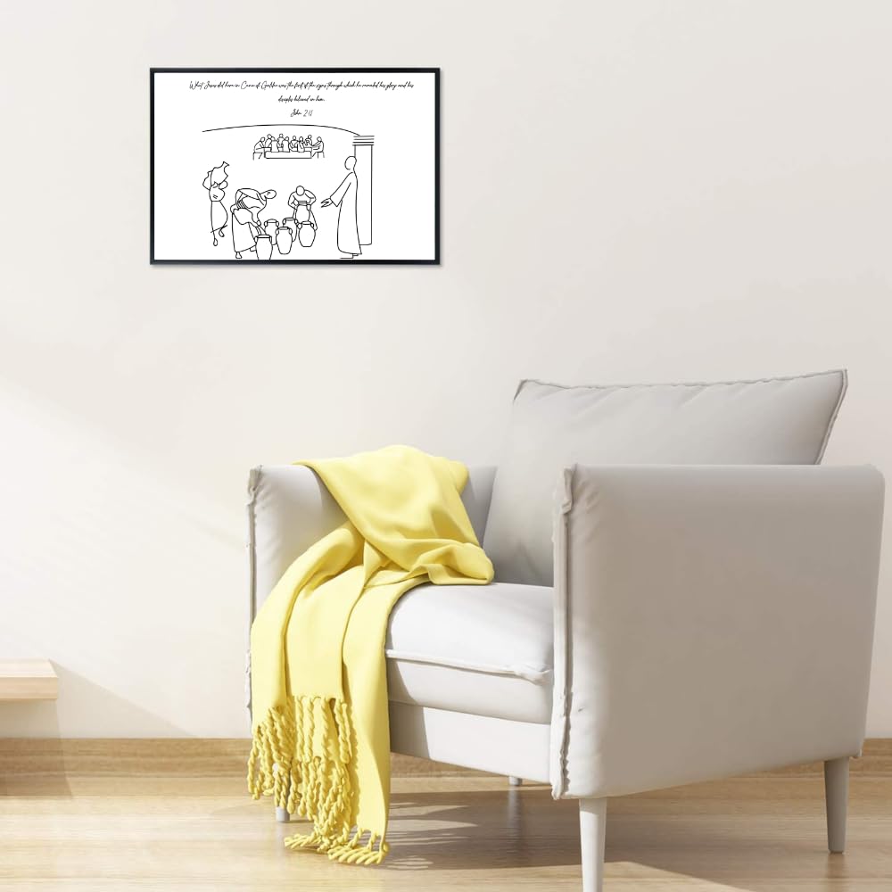 Blessed Posters Christian Wall Art – John 2:11 Scripture Print – Inspirational Bible Verse Decor Gift for Women