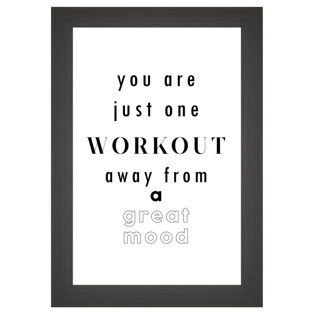 One Workout Away from a Great Mood Wall Art – Motivational Gym Poster – Fitness Quote Print for Home Gym or Workout Room – Gift for Gym Lovers