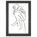 Minimalist Mother and Child Wall Art – Black and White Poster of Parent Hugging Baby – Nursery, Kids Room, or Modern Home Decor