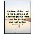 Proverbs 1:7 Bible Verse Wall Art Christian Scripture Poster Inspirational Prayer Decor Religious Home Gift