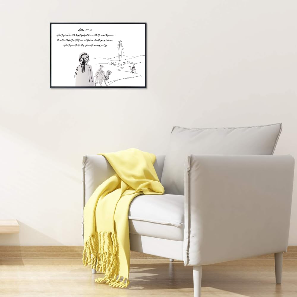 Blessed Posters Christian Wall Art – Matthew 2:9-10 Scripture Print – Bible Verse Wall Decor Inspirational Religious Gift