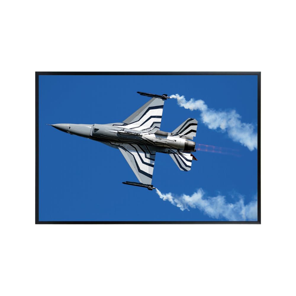 F-16 Fighting Falcon Poster Military Jet Wall Art Airplane Canvas Print Aviation Artwork for Boys Room Office Decor