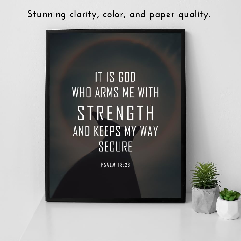 Psalm 18:23 Scripture Wall Art Christian Bible Verse Poster Religious Home Decor Inspirational Gift for Women