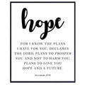 Jeremiah 29:11 Bible Verse Wall Art Christian Scripture Poster Print Inspirational Quote Home Decor Gift for Christians