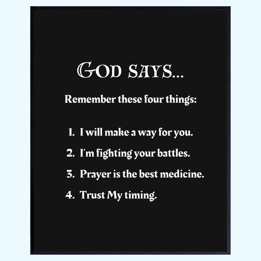 Blessed Posters God Says Wall Art Christian Wall Art Scripture Wall Decor Bible Verse Home Decoration Gift for Women Men