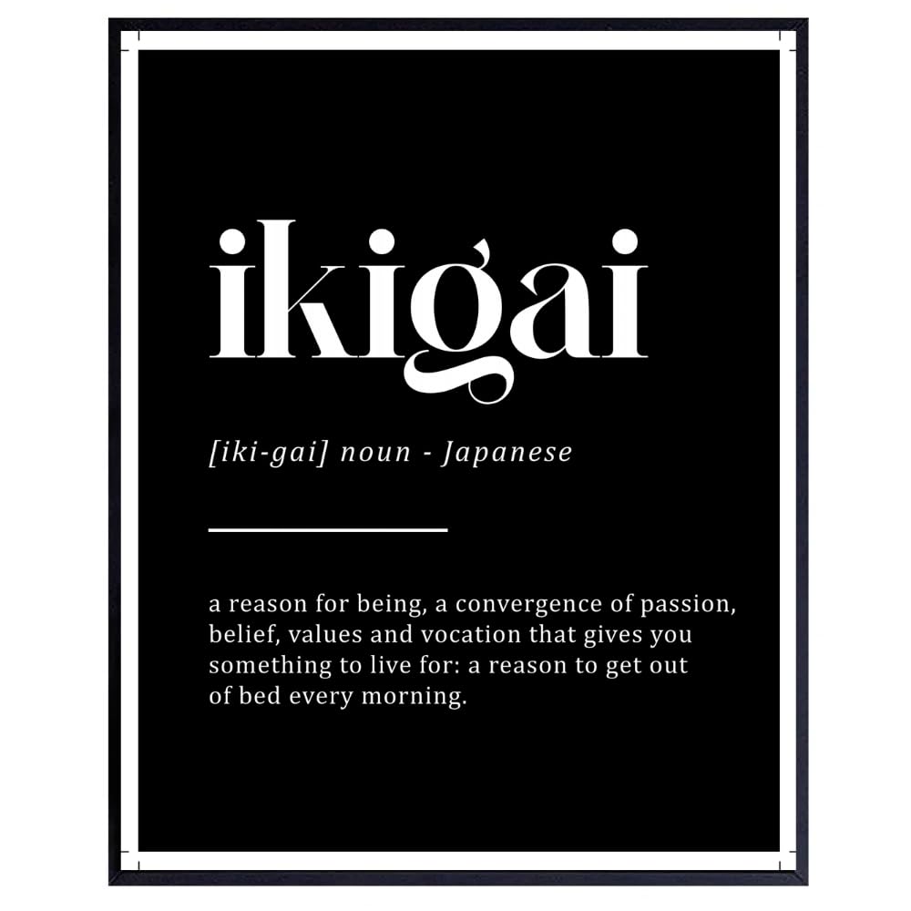 Ikigai Japanese Wall Art Anime Poster Ikigai Meaning Motivational Home Decor Gifts for Anime Fans Japan Lovers