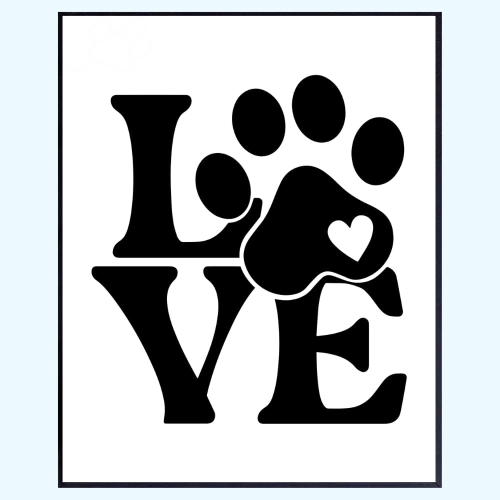 Doggy Wall Art Print - Doggy Love Home Décor Poster - Modern Pet Wall Art - Doggy Room Wall Decoration - Gifts for Doggy Owners