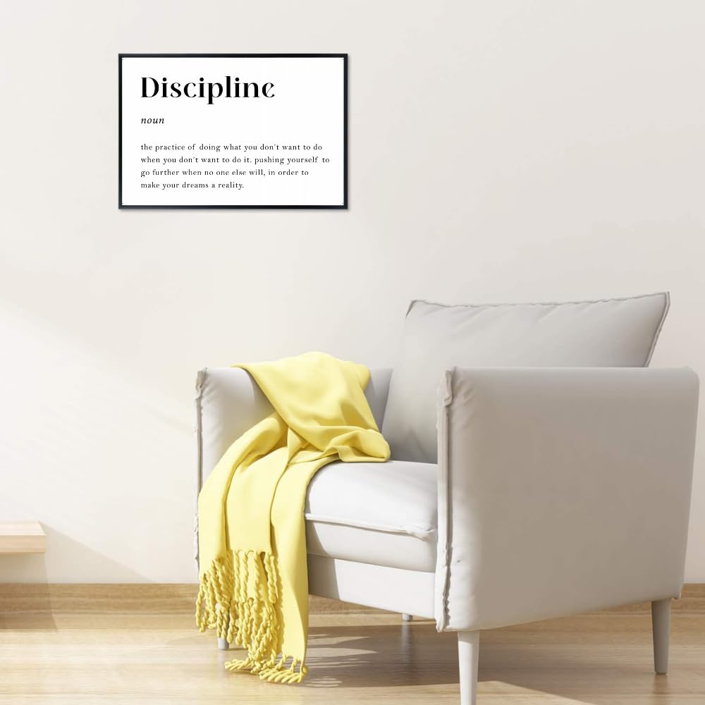 Discipline Definition Wall Art – Motivational Quote Poster – Inspirational Print for Home Gym Office or Workout Room – Gift for Fitness Lovers
