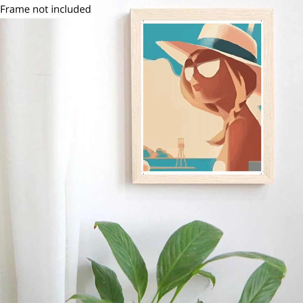 Coastal Wall Art Beach Poster Ocean Print Colorful Artwork Fashion Pop Art Decor for Girls Room Bedroom Living Room Aesthetic