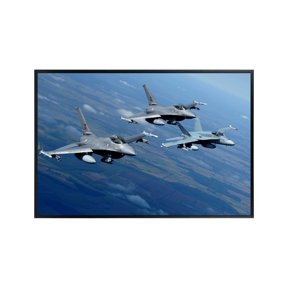 F-16 Fighter Jet Poster Military Aviation Wall Art Airforce Airplane Artwork Pilot Gift