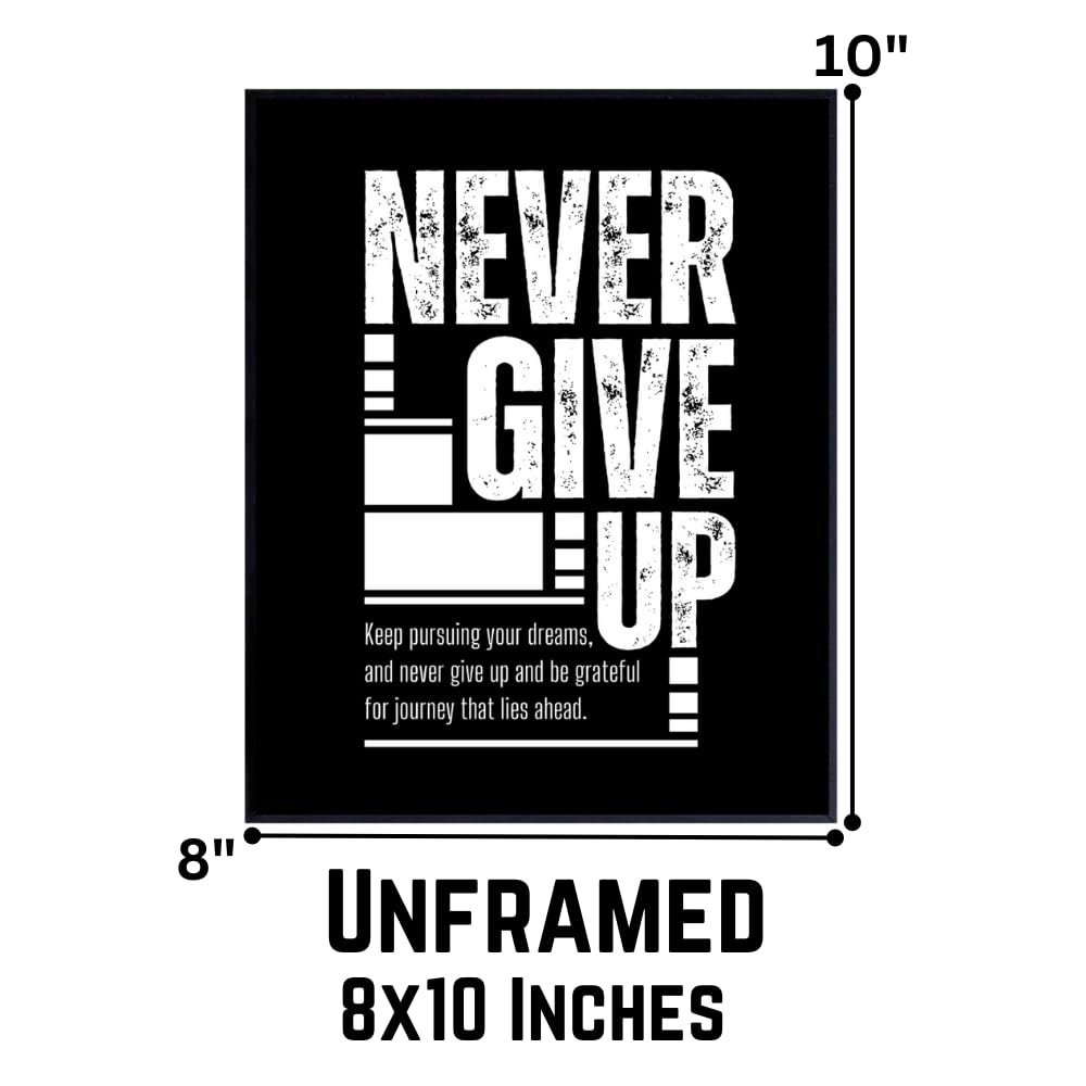 Blessed Posters Never Give Up Motivational Wall Decor Gym and Home Office Decoration Inspirational Wall Art Gift