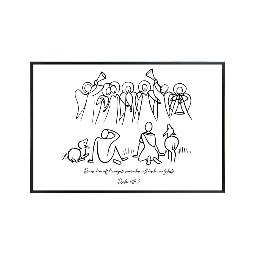 Christian Bible Verse Poster Psalm 148:2 – Religious Wall Art for Christian Home Decor – Spiritual Decoration and Gifts for Christians