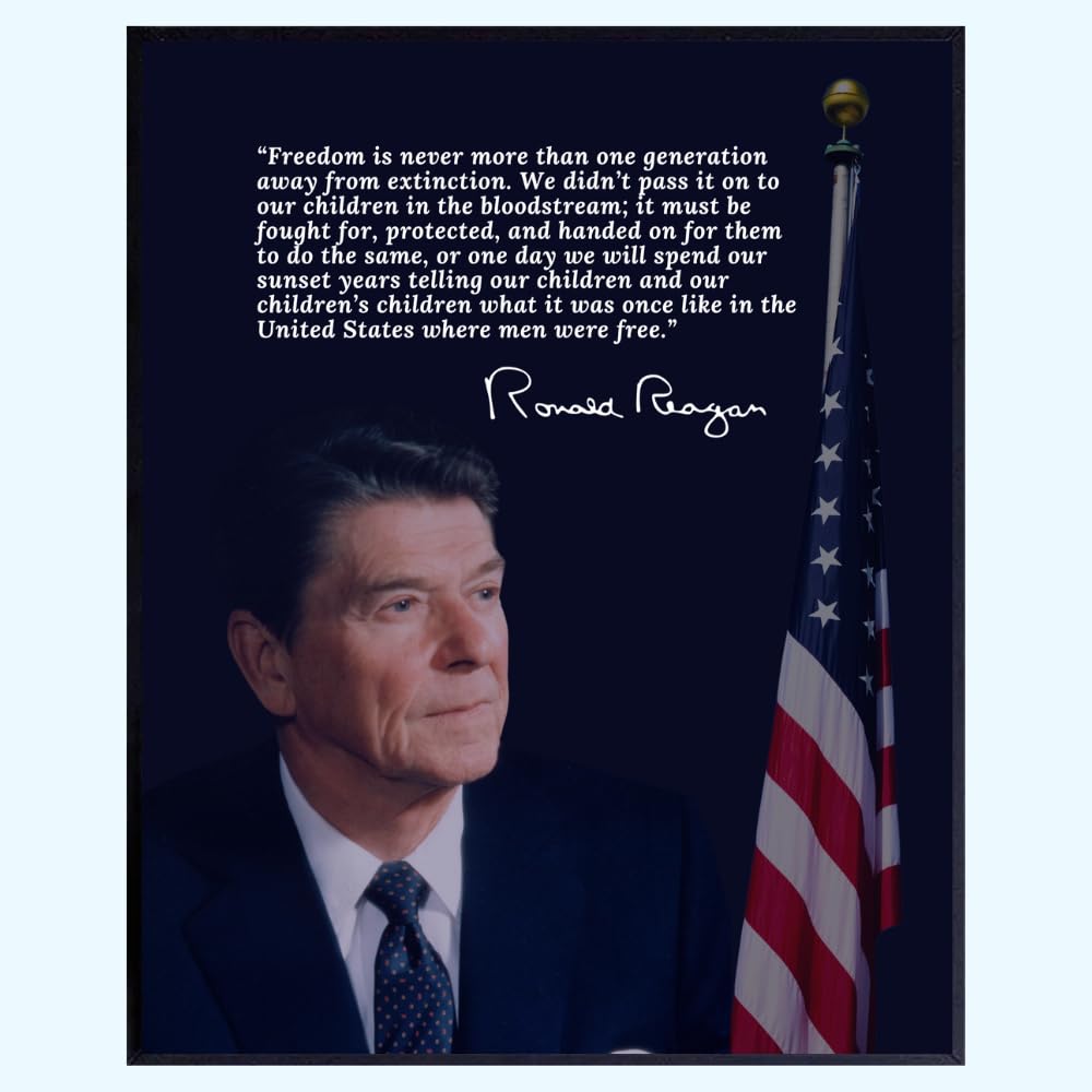 Blessed Ronald Reagan Quote Poster Patriotic Wall Art American Home Decor Inspirational Room Decoration