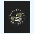 Wall Sign - "Make Coffee Not War" Brown Bar Décor - Kitchen Wall Art and Counter Decoration for Home Café Station