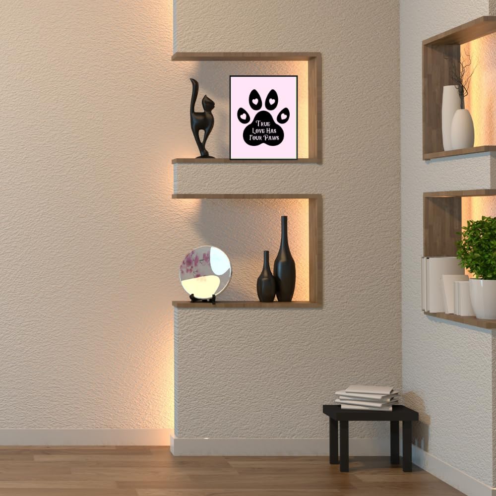 Doggy Wall Art Print - True Love Has Four Paws Poster - Doggy Lover Home Décor - Pet Room Wall Art - Gifts for Doggy Owners