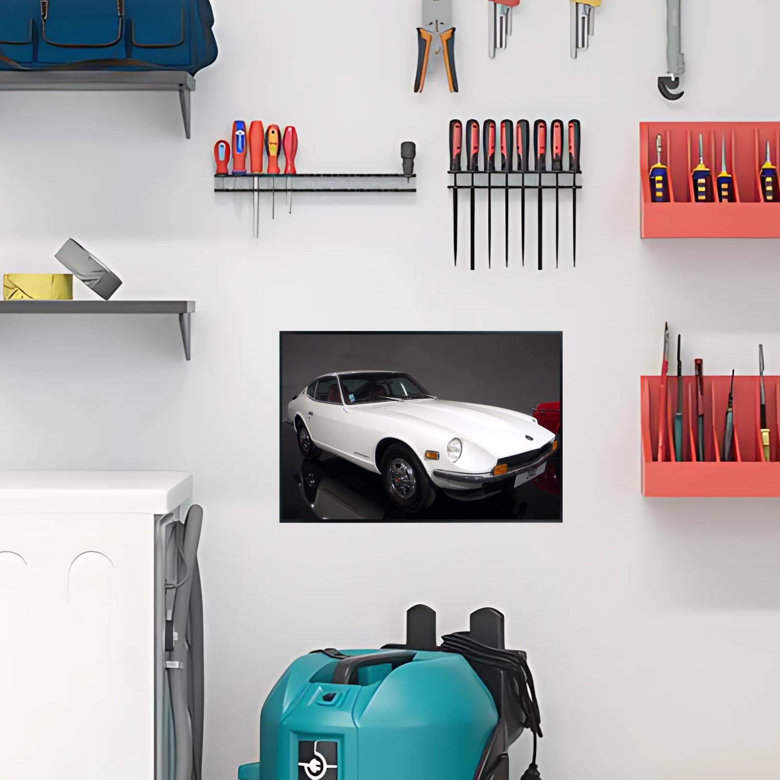 Blessed Posters Datsun 240Z Print – Vintage JDM Sports Car Wall Art for Garage Living Room Studio – Bold Collector Decor Piece