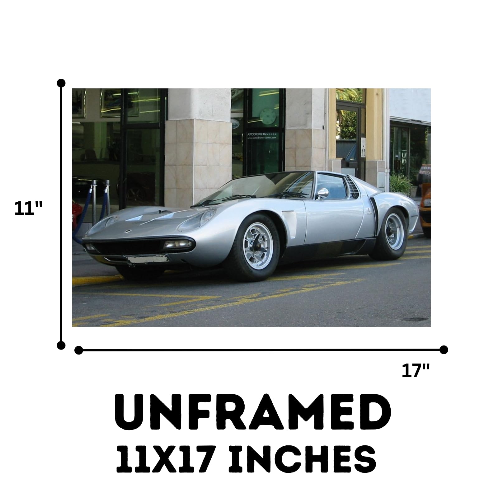 Blessed Posters Lamborghini Miura Poster Classic Italian Supercar Wall Art Print Garage Office Bedroom Living Room Décor
