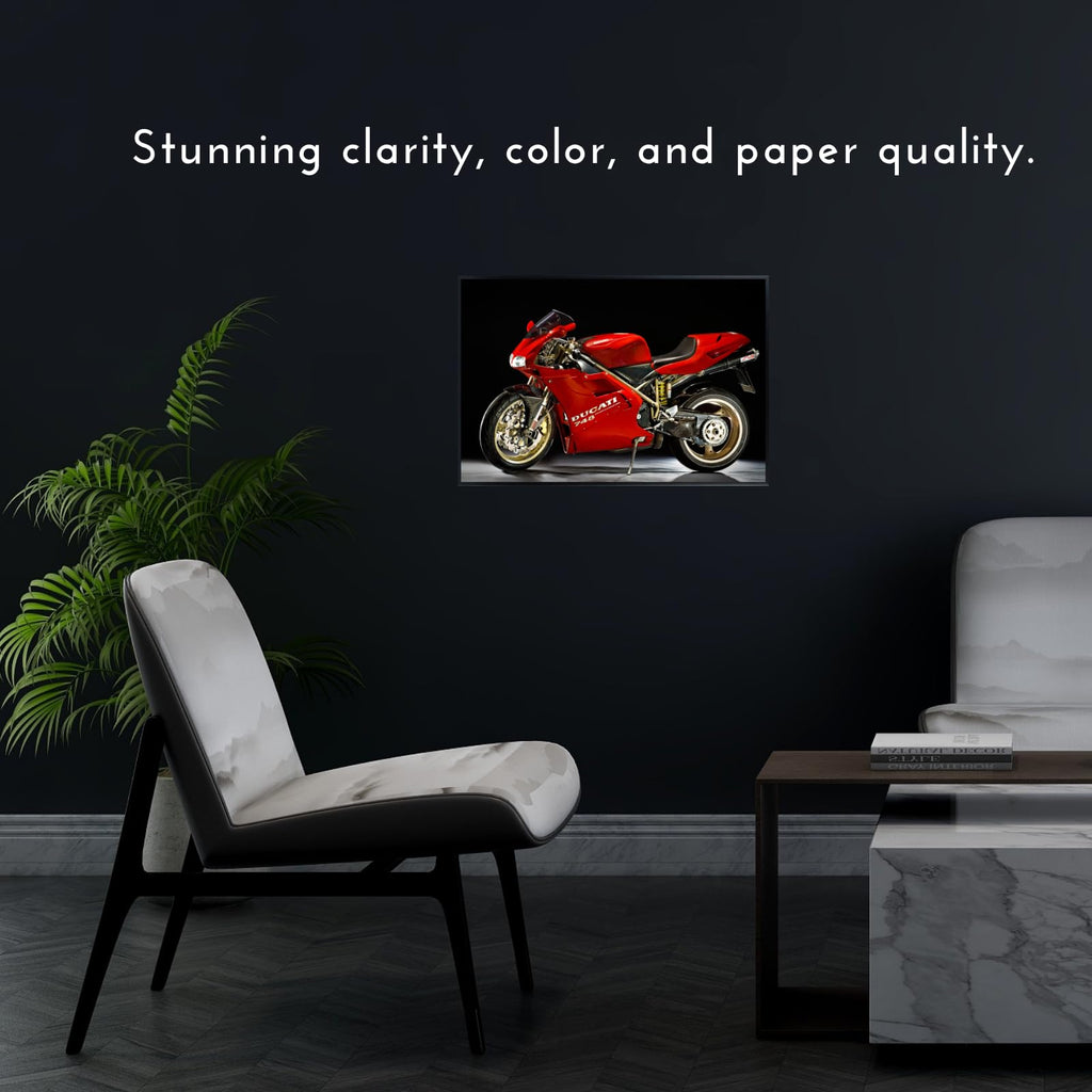 Ducati Motorcycle Wall Art Poster – Modern Motorbike Decor for Garage, Office, or Living Room
