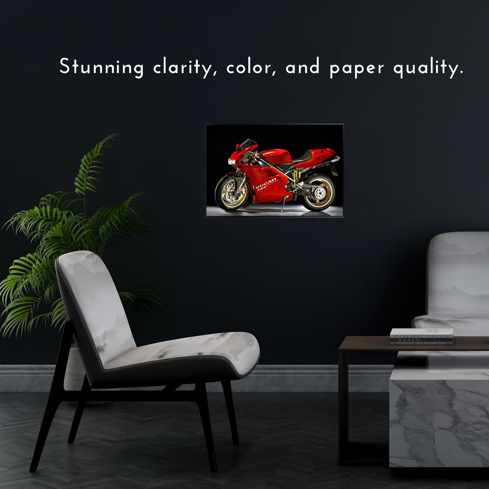 Ducati Motorcycle Wall Art Poster – Modern Motorbike Decor for Garage, Office, or Living Room