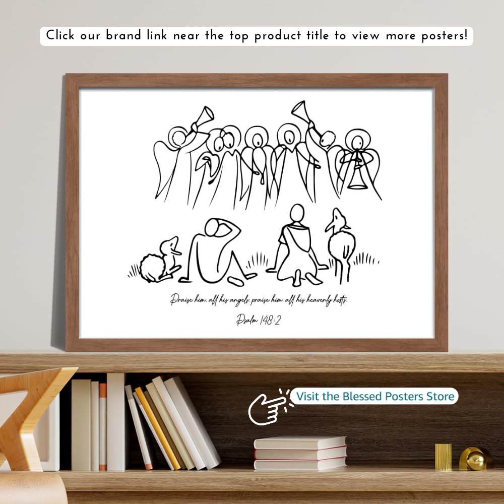 Christian Bible Verse Poster Psalm 148:2 – Religious Wall Art for Christian Home Decor – Spiritual Decoration and Gifts for Christians