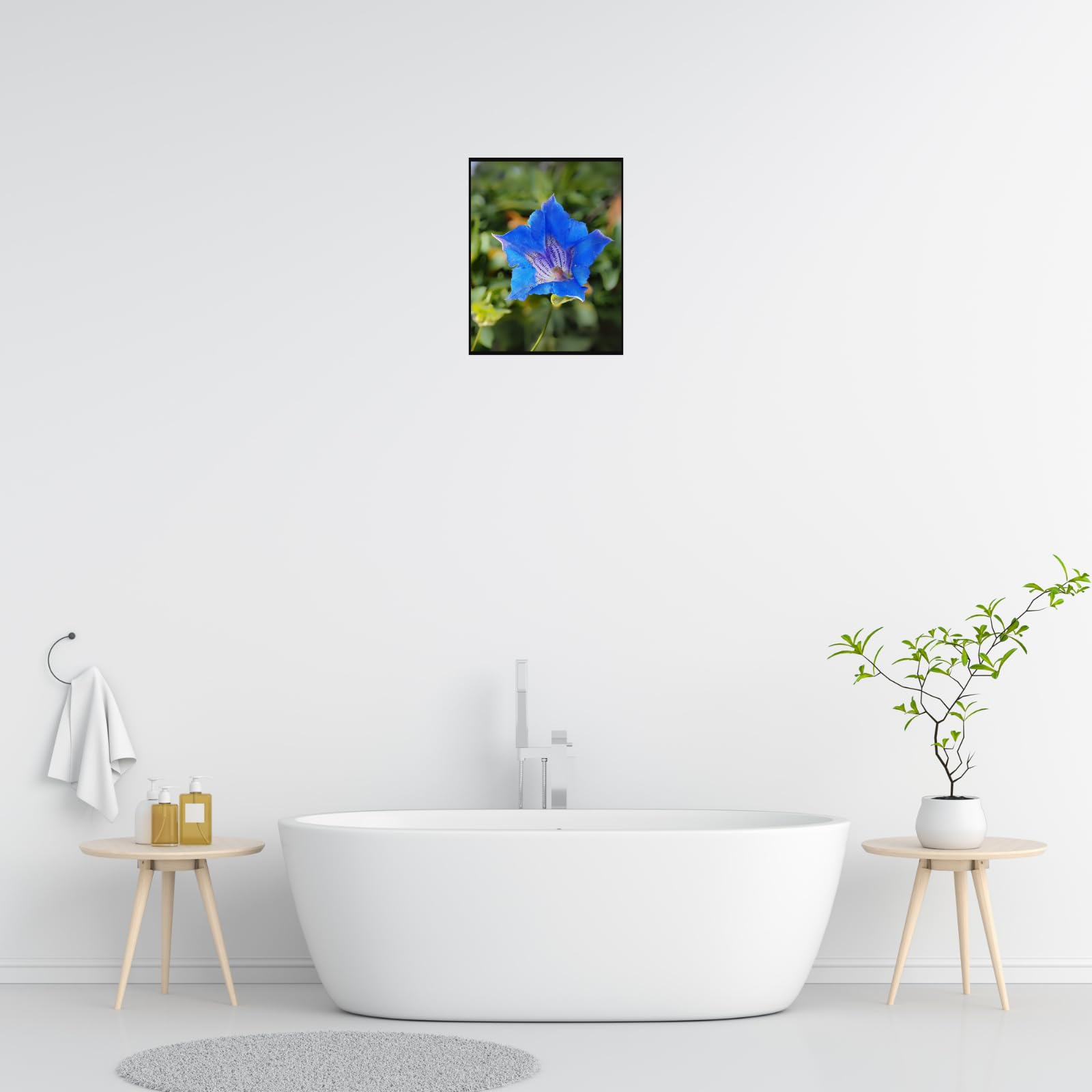Gentiana Acaulis Botanical Poster – Vintage Flower Wall Art for Home Decor, Nature Illustration Art Print, Botanical Artwork for Living Room, Bedroom, Office