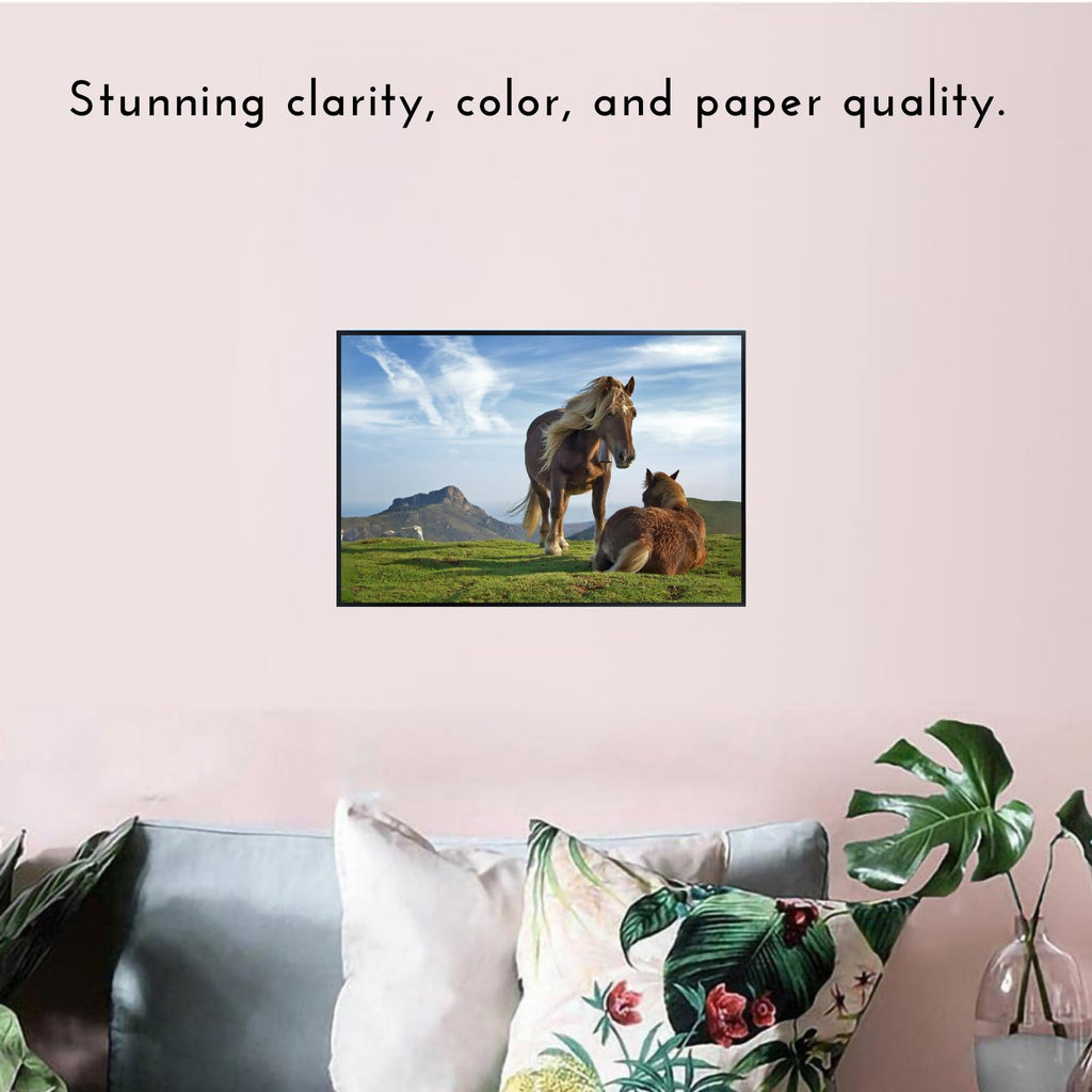 Biandintz eta Zaldiak Horse Wall Art Poster – Wildlife Nature Print for Living Room, Bedroom, Office, or Study Décor