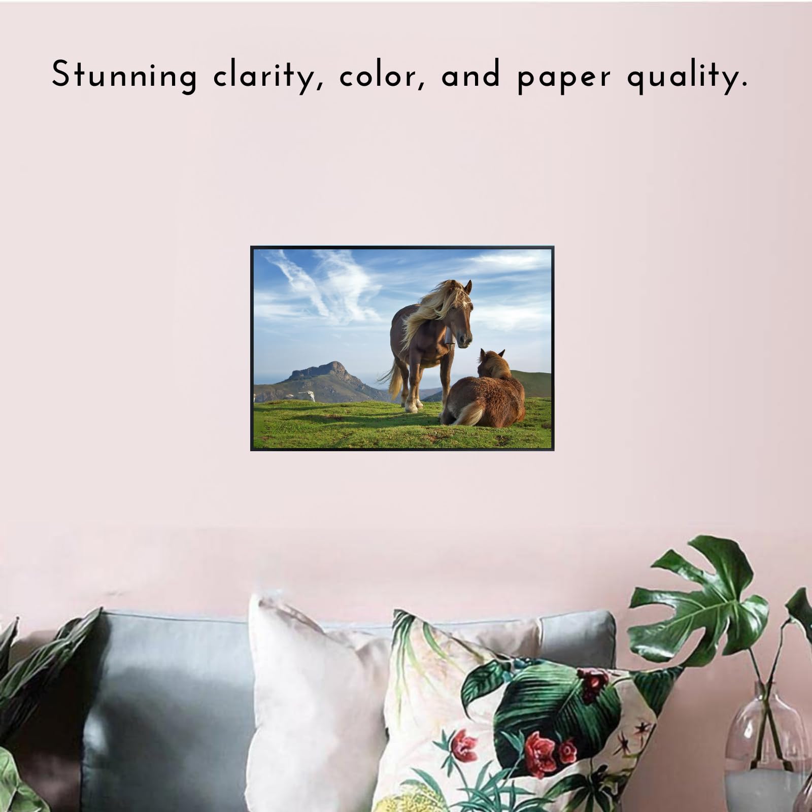 Biandintz eta Zaldiak Horse Wall Art Poster – Wildlife Nature Print for Living Room, Bedroom, Office, or Study Décor