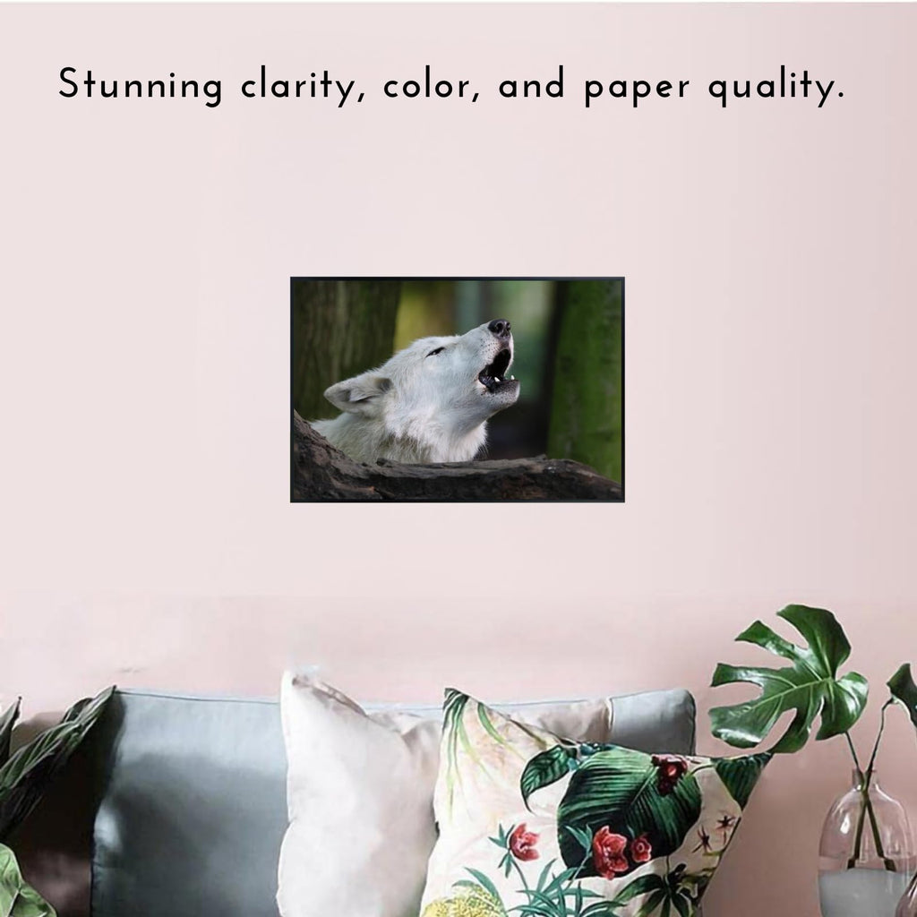 Howling Wolf Artwork – Wildlife Poster Print for Bedroom, Living Room, Office, or Home Décor